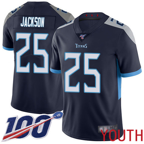 Tennessee Titans Limited Navy Blue Youth Adoree  Jackson Home Jersey NFL Football #25 100th Season Vapor Untouchable->youth nfl jersey->Youth Jersey